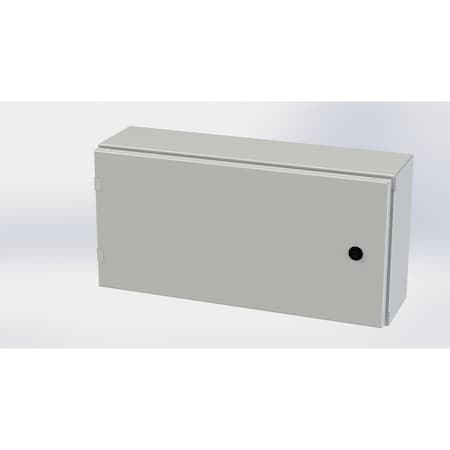 Saginaw Control & Engineering 1/4 Turn Latch Electrical Enclosures, 12 in H, 6 in D, 24 in W, NEMA 3R, 4, 12, 13, Carbon Steel SCE-12EL2406LPLG